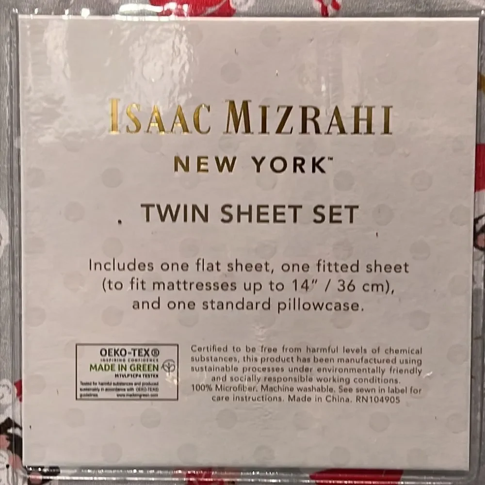 Isaac Mizrahi‎ Christmas Santa Clause Twin Sheet Set